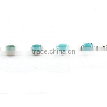 925 silver bracelet with blue stone semi precious jewelry wholesale turquoise bracelet