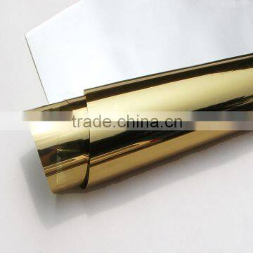 building glass heat proof self adhesive gold silver metalized pet film