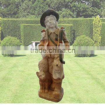 Hand Carved Art Decor Garden Children Sculpture