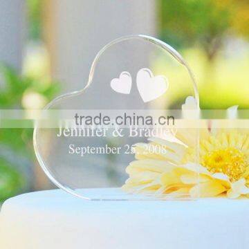 New product laser engraved acrylic love heart shape wedding decoration