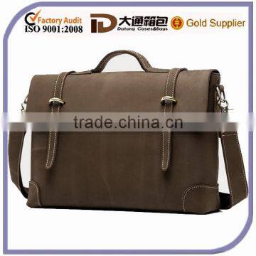 Genuine Vintage Leather Mens Laptop Security Briefcase Tote Bag