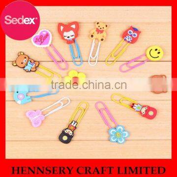 Smile face PVC bookmark and 2 o metal ring binder clip