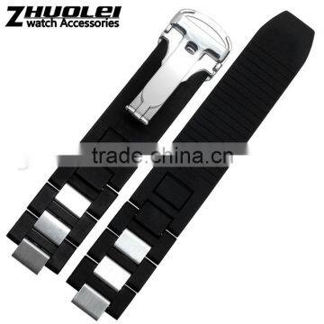 Mens Silicone Rubber Waterproof Diver Watch Strap Band 21mm photo-2