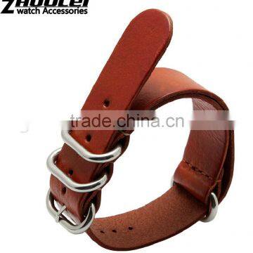 2015 fashionable style high quality genuine cowhide leather Watch strap wholesale 20mm 3pcs