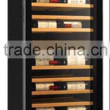 84 Bottles Dual zone Full glass door compressor Wine cooler with brilliant blue LED light