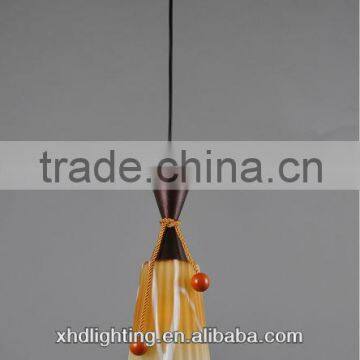 Single hanging pendant light with wood decorative