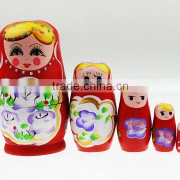 2016 Hot Sale Custom Printing Wooden Chinese Factory Nesting Dolls Set