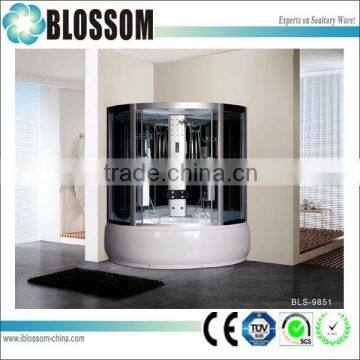 China best quality glass partition infrared sauna combination 2 person shower cubicle