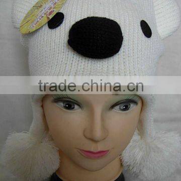 2012 new collection acrylic animal head winter hat