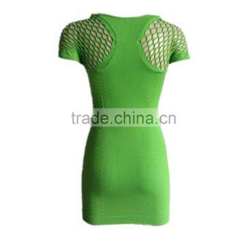 2016 Wholesale OEM Service Fitness Wear Wholesale Sexy Mesh Sleeve Ruffle Women Summer Dress photo-3
