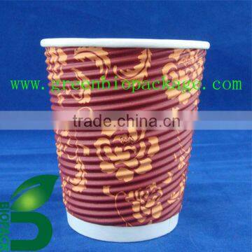 disposable eco-friendly pla paper double wall cup