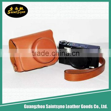 Wholesale Price Leather Digital Camera Case Bag with Strap,waterproof camera bag