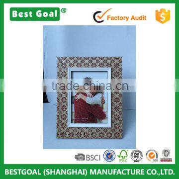 Custom promotional flower design wood photo frame