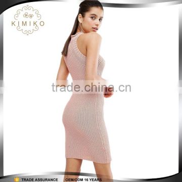 Wholesale Clothing Women High Neck Knitted Mini Dress