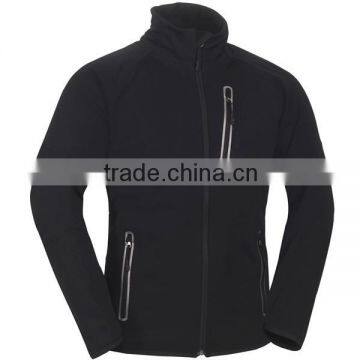 cool black breathable and leisure softshell jacket with waterproof zipper