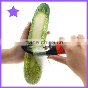 Silicone Handel 3-piece Fruit Peeler With Straight, Serrated, Julienne Blades Red Apple Peeler