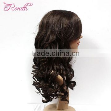 Hot selling middle length black curly hair cheap fashion wig wholesale