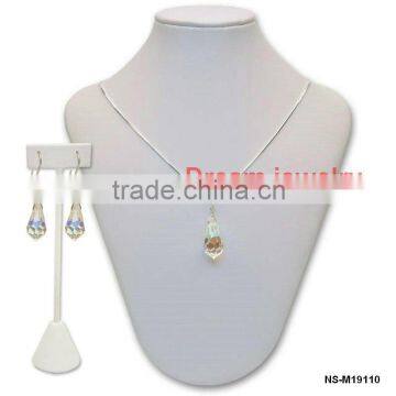 hot sale oval pendant crystal necklace set