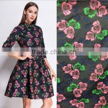 Wholesale factory price evening dress fabric 100% Polyester Jacquard fabric