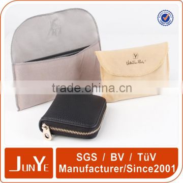 custom logo printed fold over fabric bags cover for wallets leather case