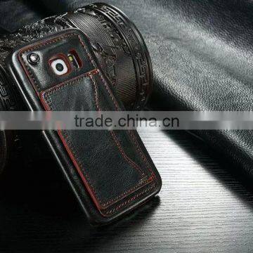 New arival leather back card clip case for samsung s6edge