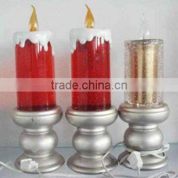 flameless battery operated led candle light church golden RED USB christmas light water filled