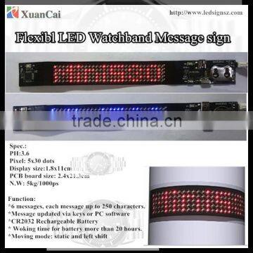 New! Flexible LED watchband message sign