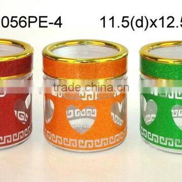 CCP056PE-4 glass jar with plastic design with plastic lid