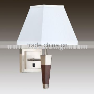 UL CUL Listed Brown With Brushed Nickel Hotel Single Wall Light Bedroom With On/Off Switch W20157