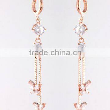 Wholesale Clip Earring Rose Gold Anodized Titanium Earrings Dangle Butterfly Earring Fashion Jewelry