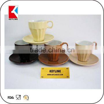 wholesale engraved logo printed espresso mug cups promotional coffee ceramic cup and saucer