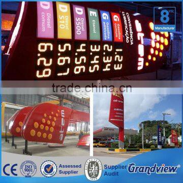 6" 10" 12" RF Remote Control Price Standing Advertising LED Gas Price Pylon Sign for Gas Station photo-2