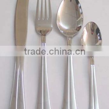 Mirror polished with sandblast cutlery set