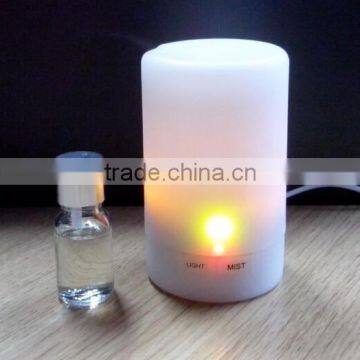 2015 hot candle shape dimmable yellow led light mini aroma diffuser