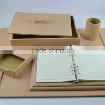 China OEM design genuine leather office storage box multipurpose office desk mat