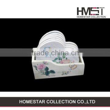 wooden cup mat heart shape cup mat