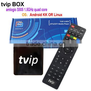 Dual system of TVIP S410, support 4Gb Flash drive Linux or Android IPTV Set Top Box with Arabic channels