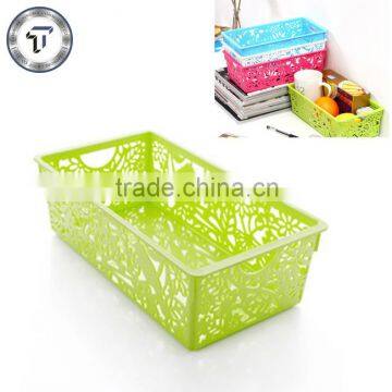 Colorful plastic storage basket/ home decorative storage basket