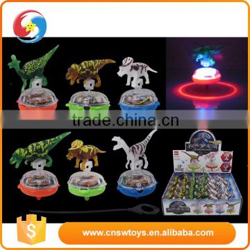 kid toy spinning top with animal dino standing 6 pc mix