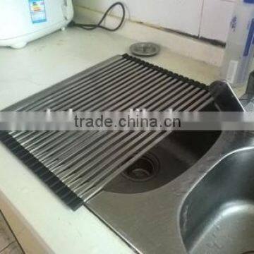 304 Kitchen stainless steel foldable sink rack,square drain rack