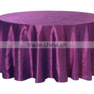 Purple Pintuck taffeta round table cloth/table linen for weddings