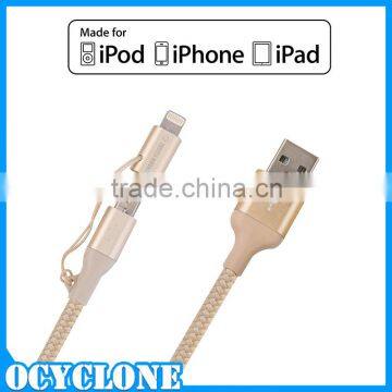 Newest Turtle Brand 2 in 1 Micro USB Cable for iPhone