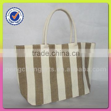 Fashion Stripe Polyester Bag Women's Western Style Handbags