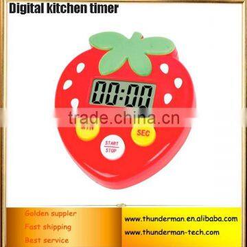 Strawberry style LCD Display Digital Kitchen Timers with Magnetic Function