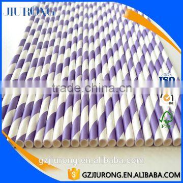 Party accessories food grade purple stripe paper straws