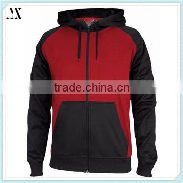 2016 Custom Man Hoodie Full Zip Hoodie With Two Colors Fabric