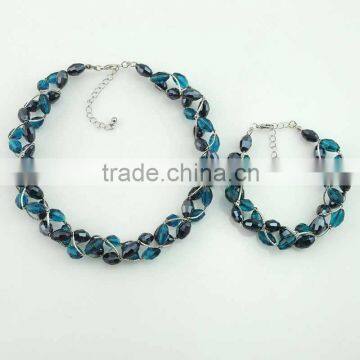 Magnetic Simple Design Silver Chain Cross Beaded Jeweley Set photo-3