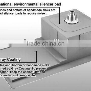 Stainless Steel Single Bowl Handmade Kitchen Sink With Drain Board/with Tray 9645-4 photo-2
