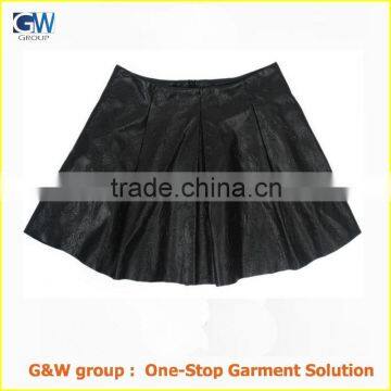 woman PU leather skirt latest skirt design pictures