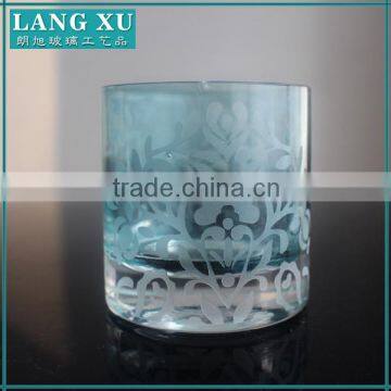 wholesale glass votive candle holders decal candle cup